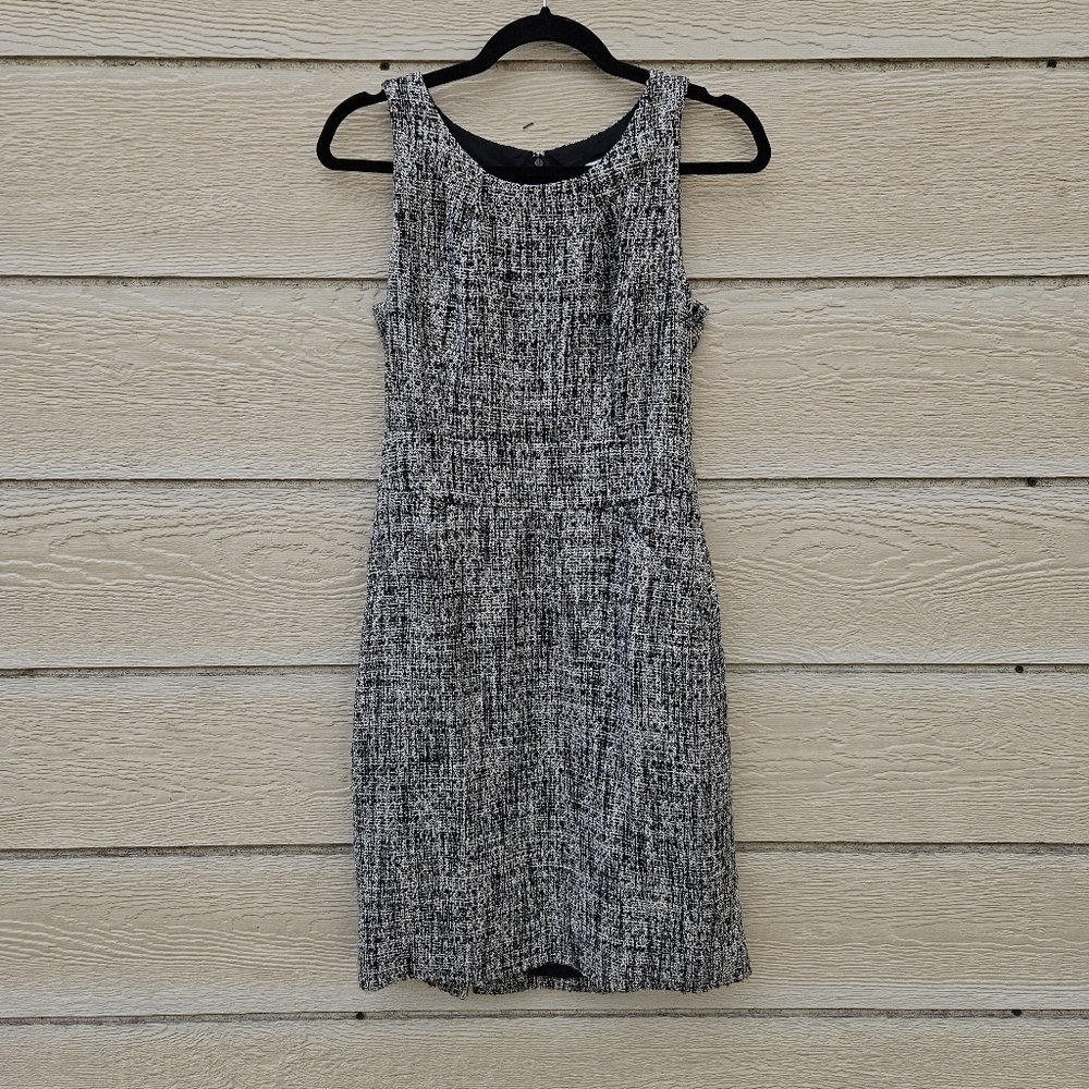 J. Crew Suiting black and white tweed sheath dress size 2